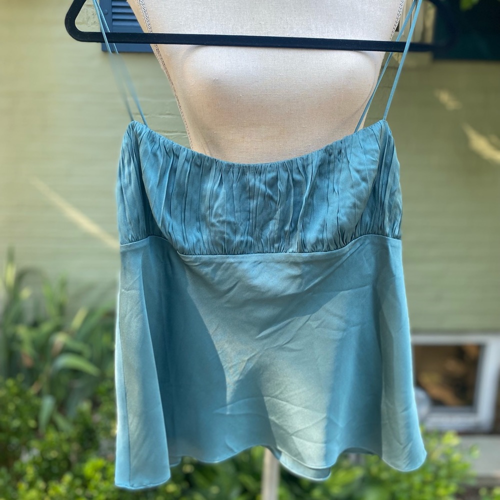 NWOT JCREW TEAL SILK TANK